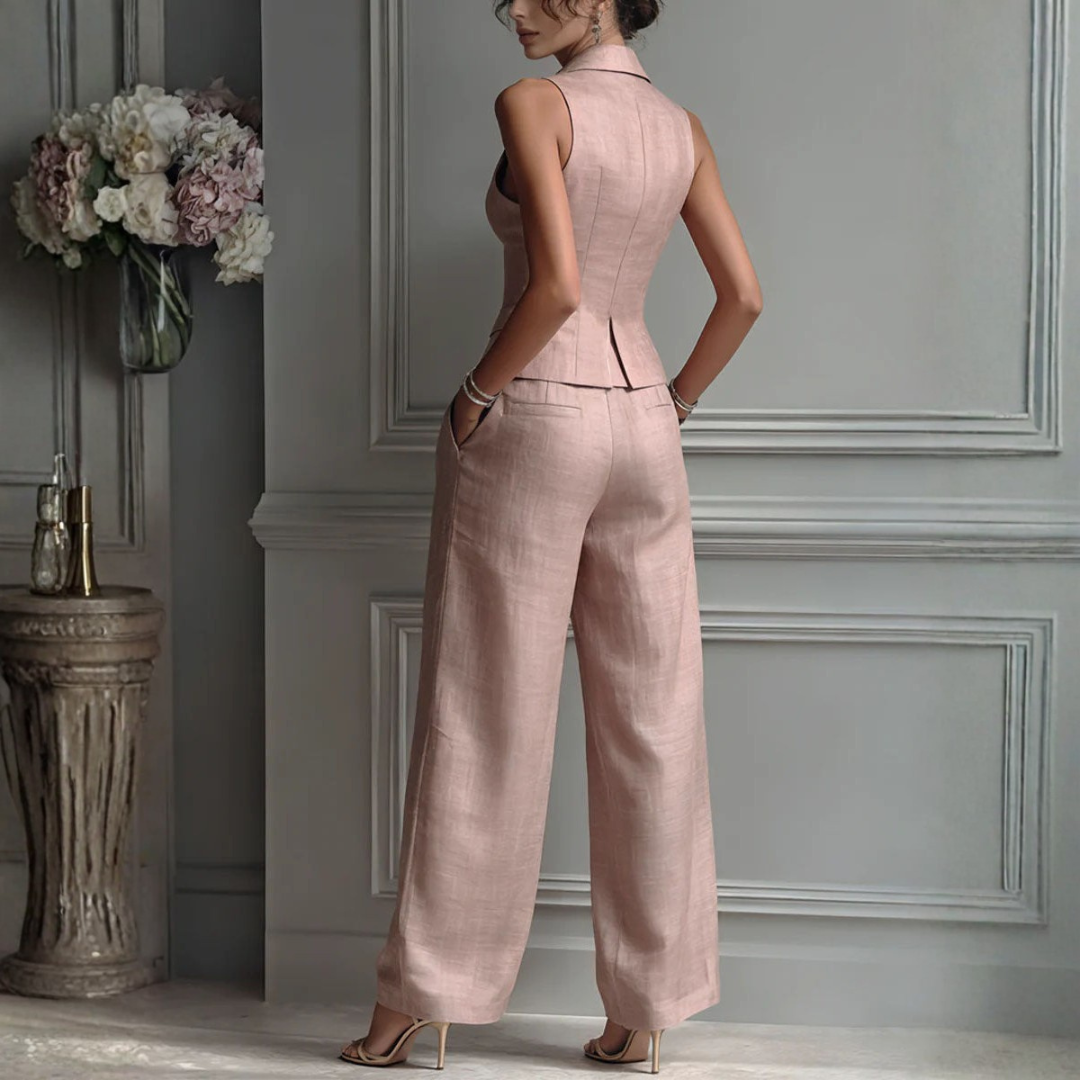 GEMMA - Elegante Conjunto de Dos Piezas con Sofisticado Escote en V