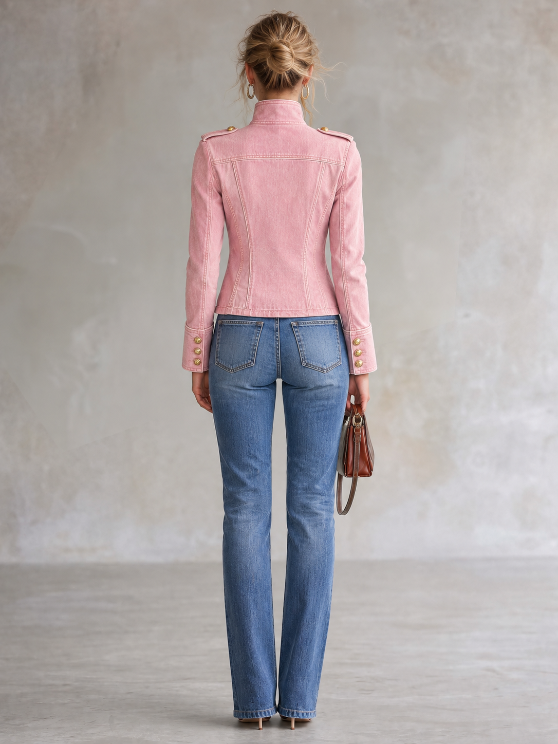 VIENA | Chaqueta Militar Corta con Elegante Botonadura Dorada
