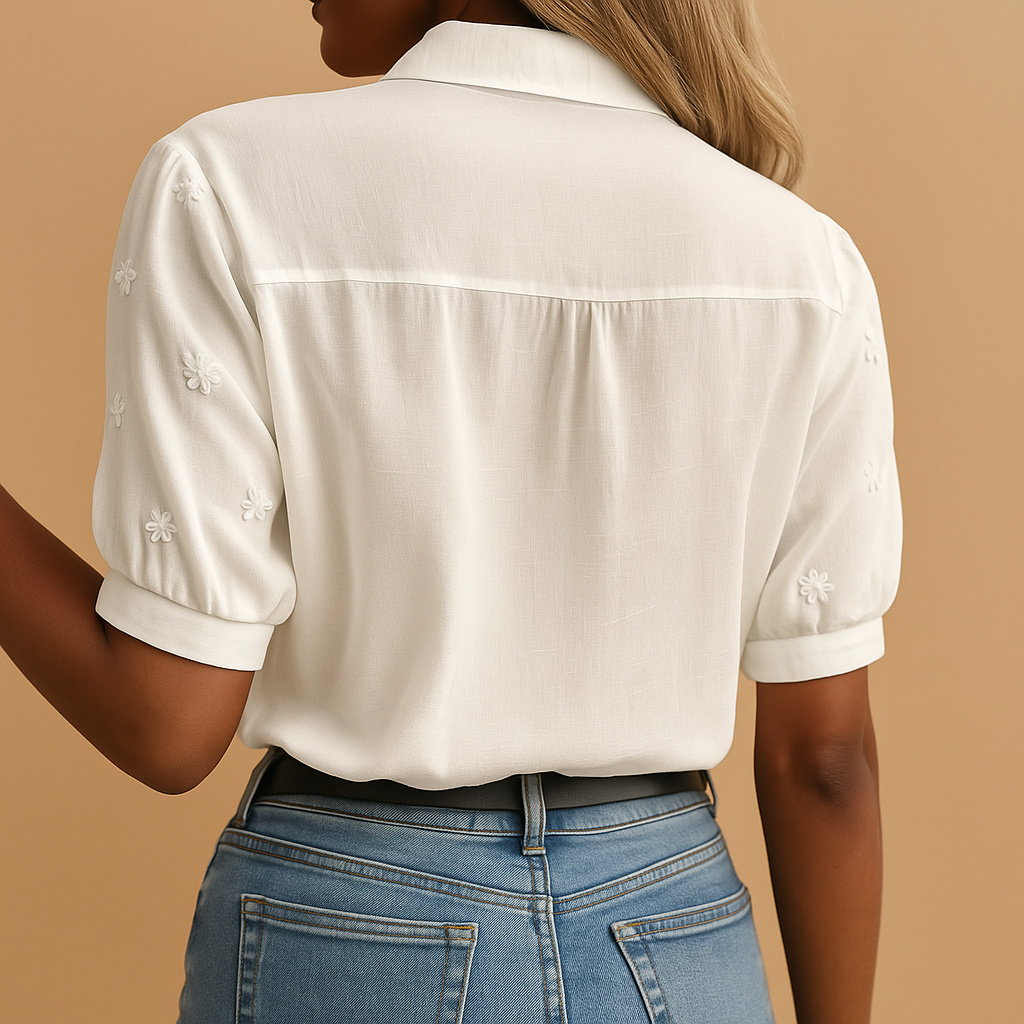 Elisa | Blusa Blanca Trendy y Sofisticada