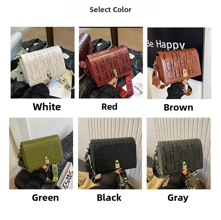 Bolso Bandolera Gran Capacidad con Letras en Relieve - Estilo Minimalista