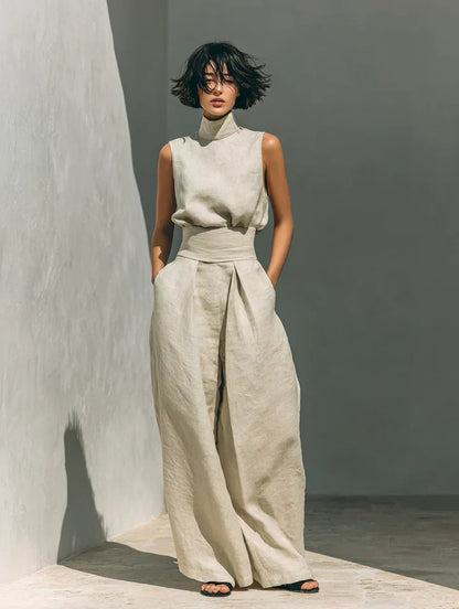 FLOR - Conjunto Minimalista de Algodón y Lino Sofisticado
