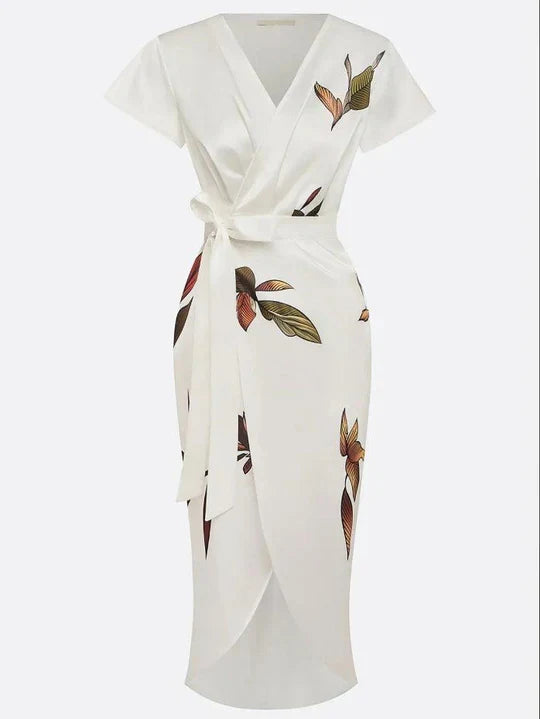Elisa™ | Sofisticado vestido cruzado con hermoso estampado floral