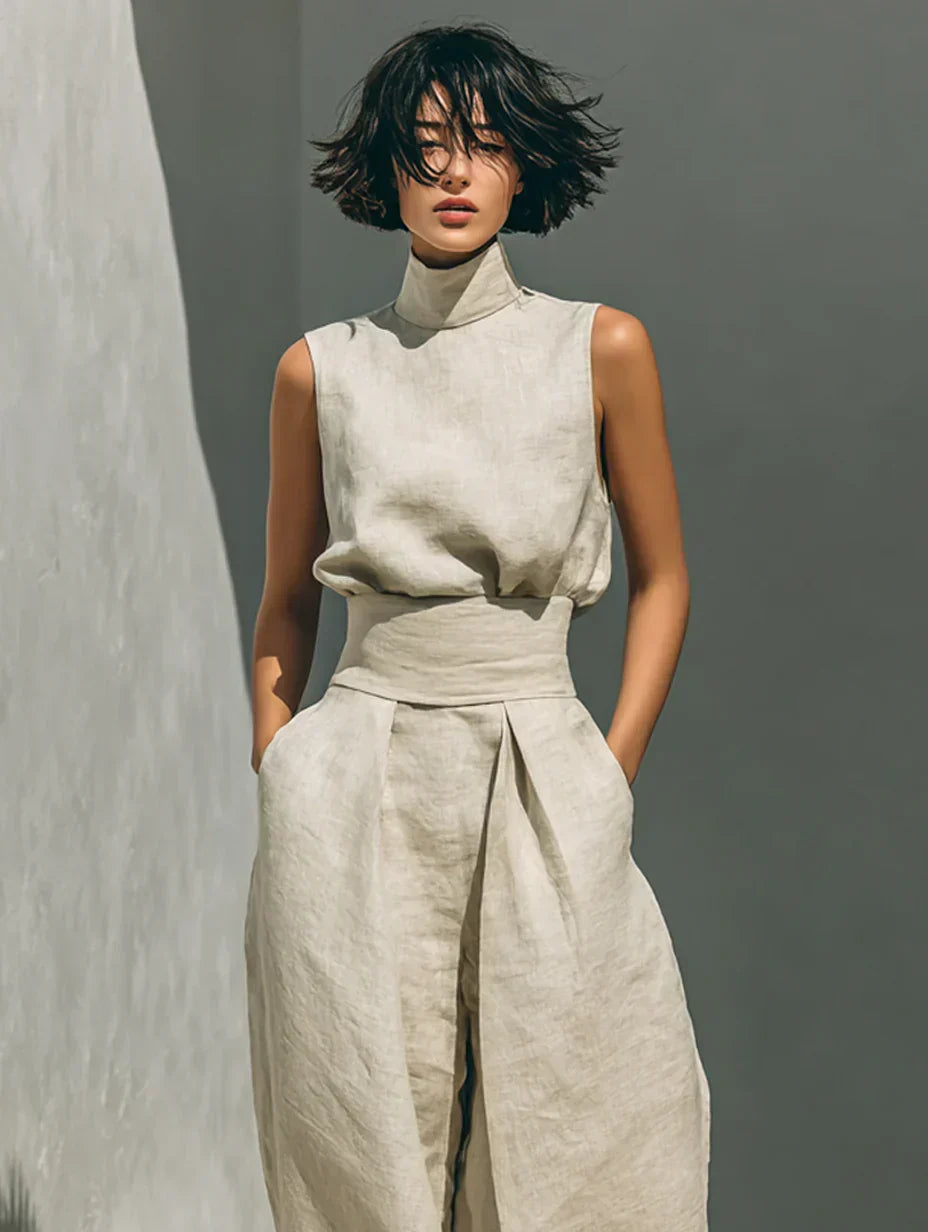 FLOR - Conjunto Minimalista de Algodón y Lino Sofisticado