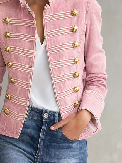 VIENA | Chaqueta Militar Corta con Elegante Botonadura Dorada