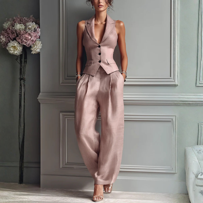 GEMMA - Elegante Conjunto de Dos Piezas con Sofisticado Escote en V