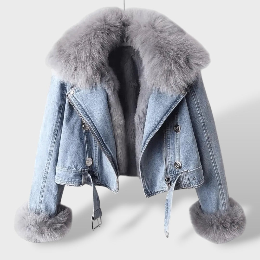 MONA - Chaqueta Vaquera Acolchada con Forro de Pelo