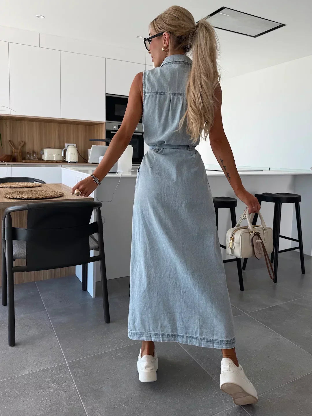 Isabel | Elegante Vestido Maxi de Denim