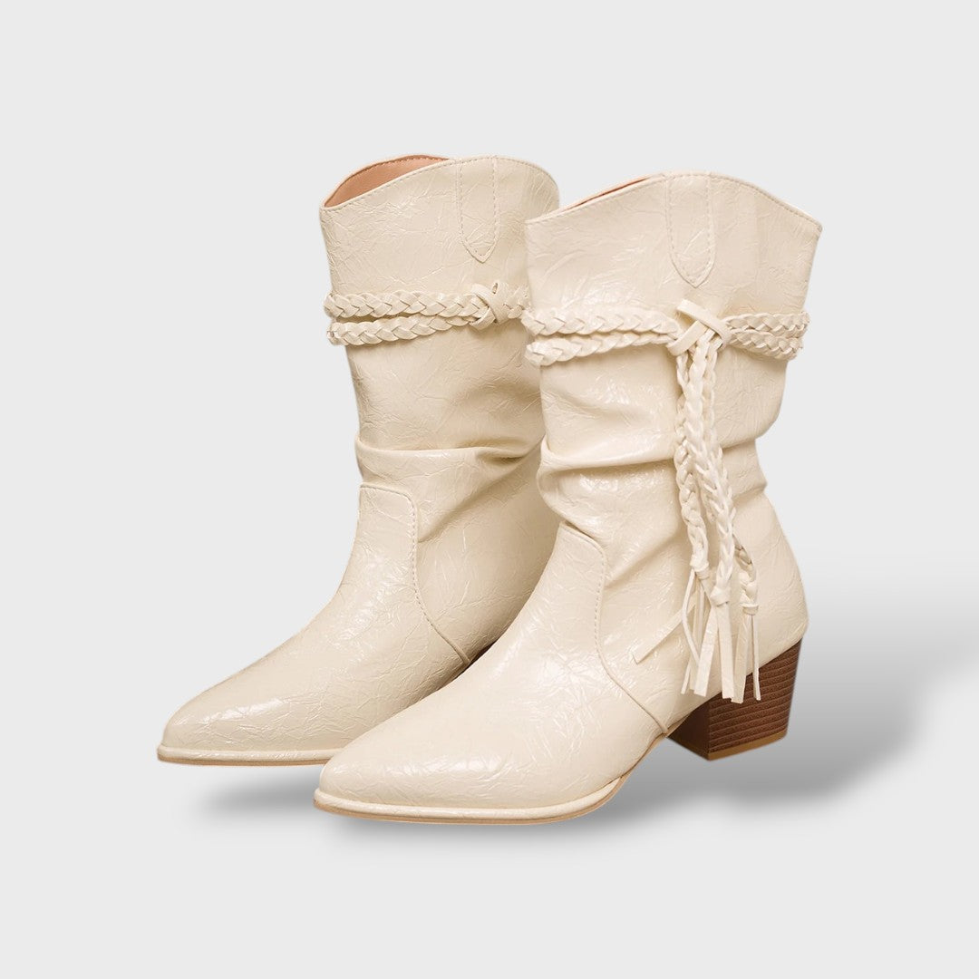 SELENA - Botines Western con Flecos Elegantes