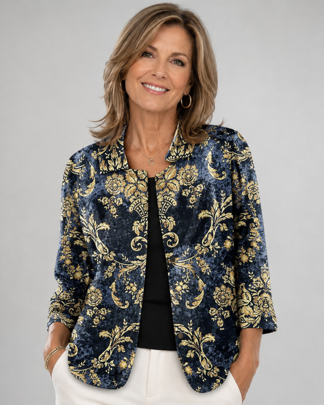 Suzanne | Chaqueta Abierta con Elegantes Detalles Ornamentales