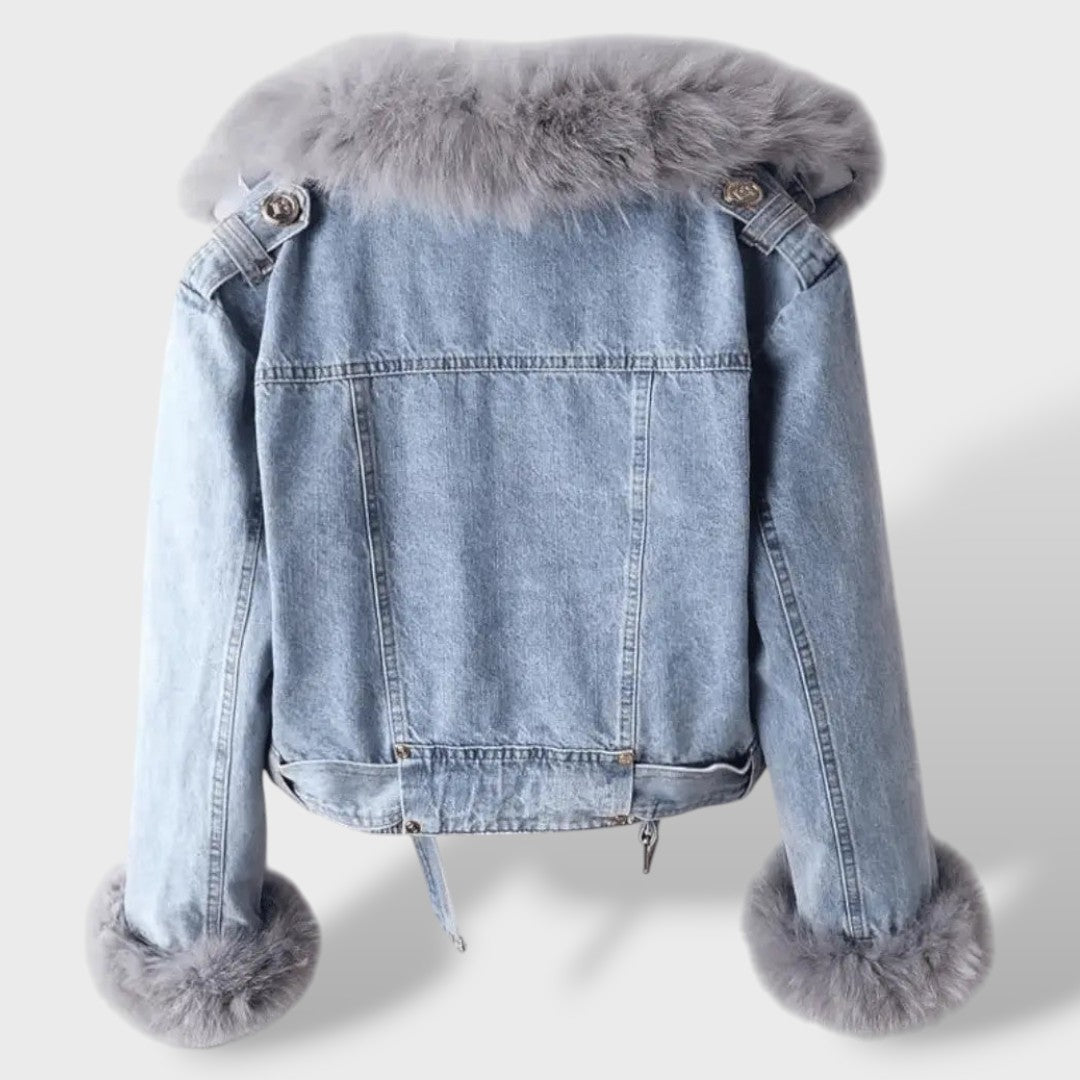 MONA - Chaqueta Vaquera Acolchada con Forro de Pelo