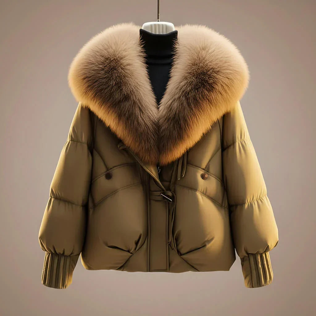 Virginia | Abrigo Acolchado con Elegante Cuello de Pelo