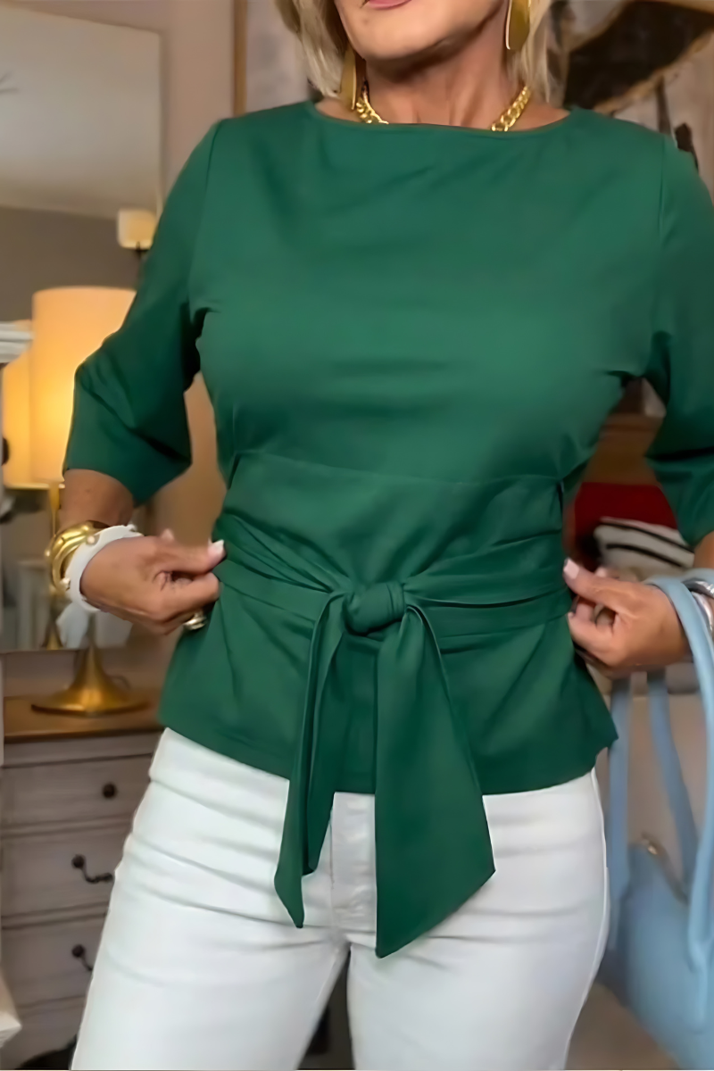 María™ | Top Elegante con Lazo Ajustable en la Cintura