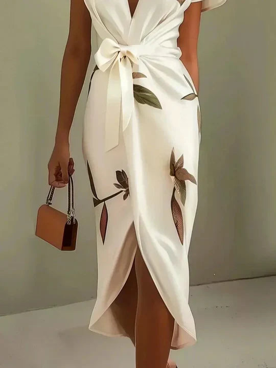 Elisa™ | Sofisticado vestido cruzado con hermoso estampado floral