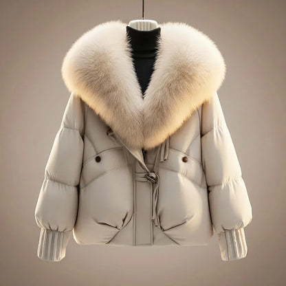 Virginia | Abrigo Acolchado con Elegante Cuello de Pelo