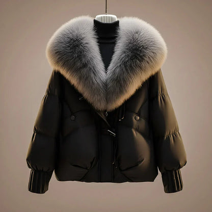 Virginia | Abrigo Acolchado con Elegante Cuello de Pelo