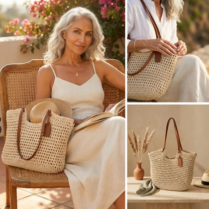 CAMELIA - Elegante Bolso Shopper Tejido a Crochet