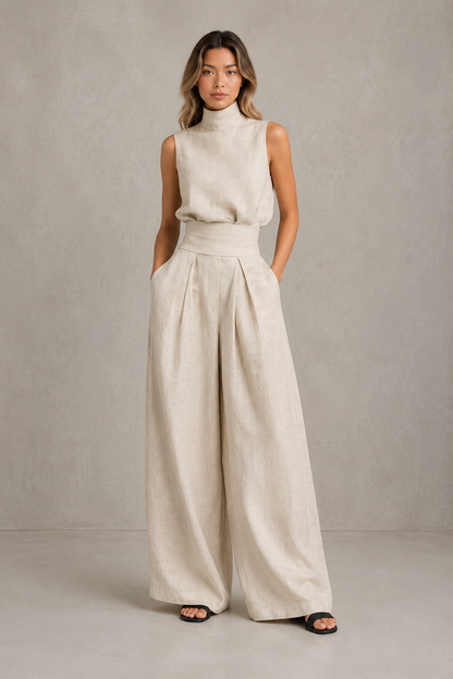FLOR - Conjunto Minimalista de Algodón y Lino Sofisticado