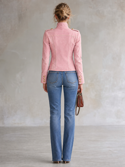 VIENA | Chaqueta Militar Corta con Elegante Botonadura Dorada
