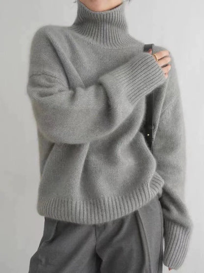 Isabella – Elegante Jersey de Cachemira con Cuello Alto