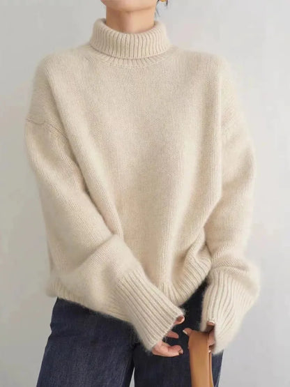 Isabella – Elegante Jersey de Cachemira con Cuello Alto