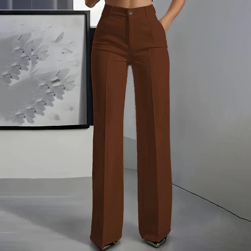 Emma | Pantalones elegantes de tiro alto y corte recto