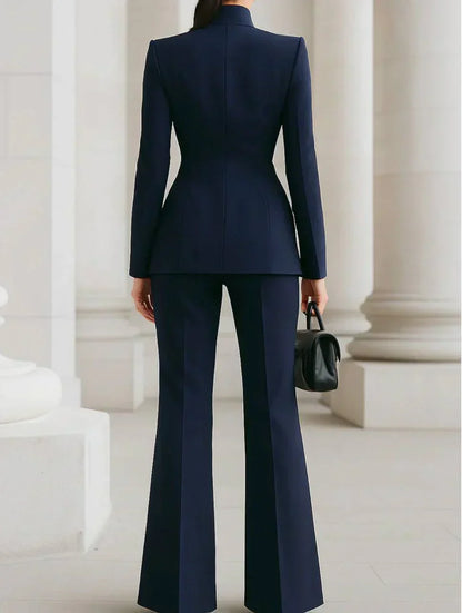 GIA - Elegante Conjunto de Blazer y Pantalón Palazzo