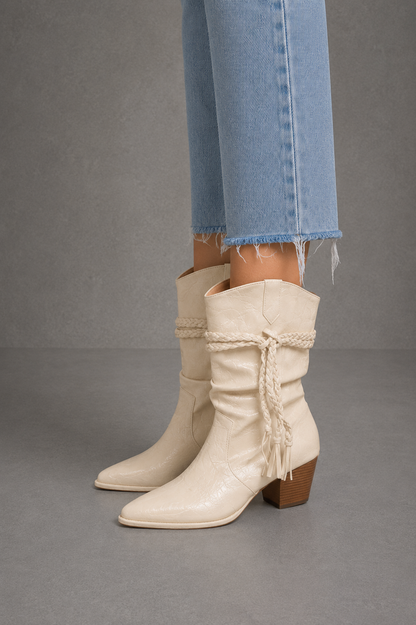 SELENA - Botines Western con Flecos Elegantes