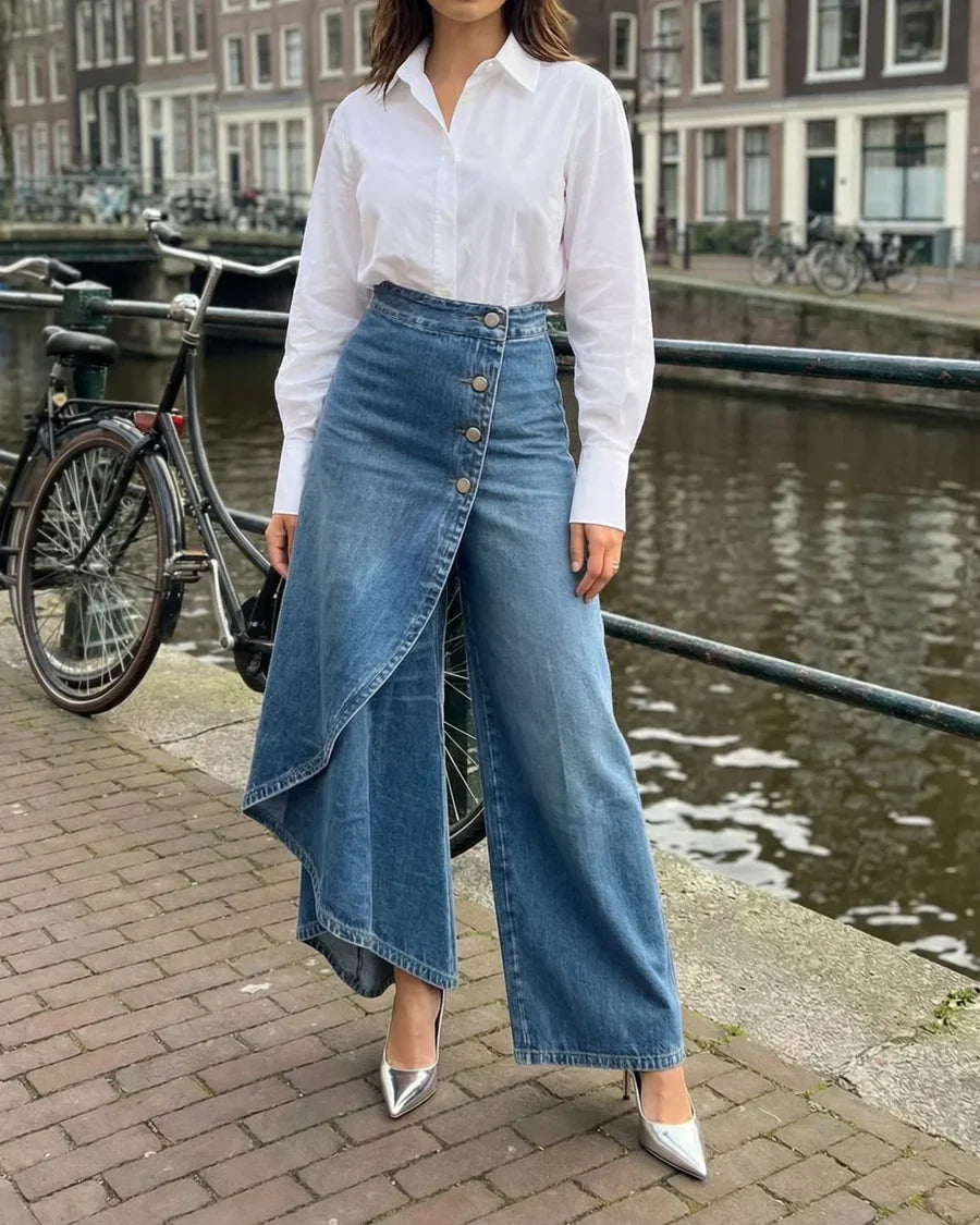 Carla™ | Pantalones Vaqueros de Corte Cruzado