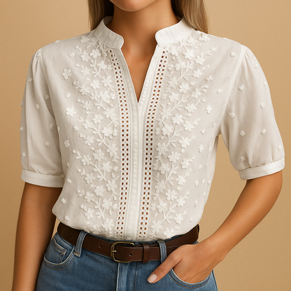 Elisa | Blusa Blanca Trendy y Sofisticada