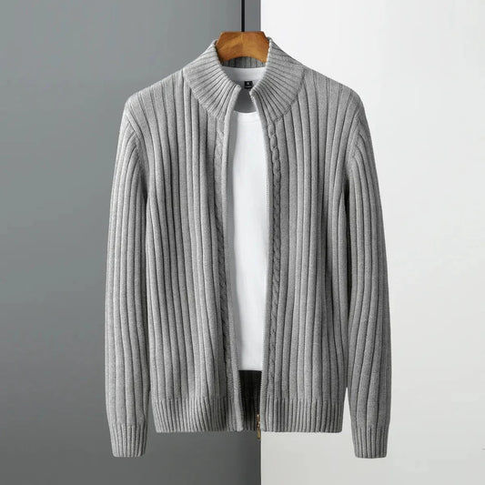 Fran | Cárdigan clásico de punto con cremallera para hombre elegante y versátil