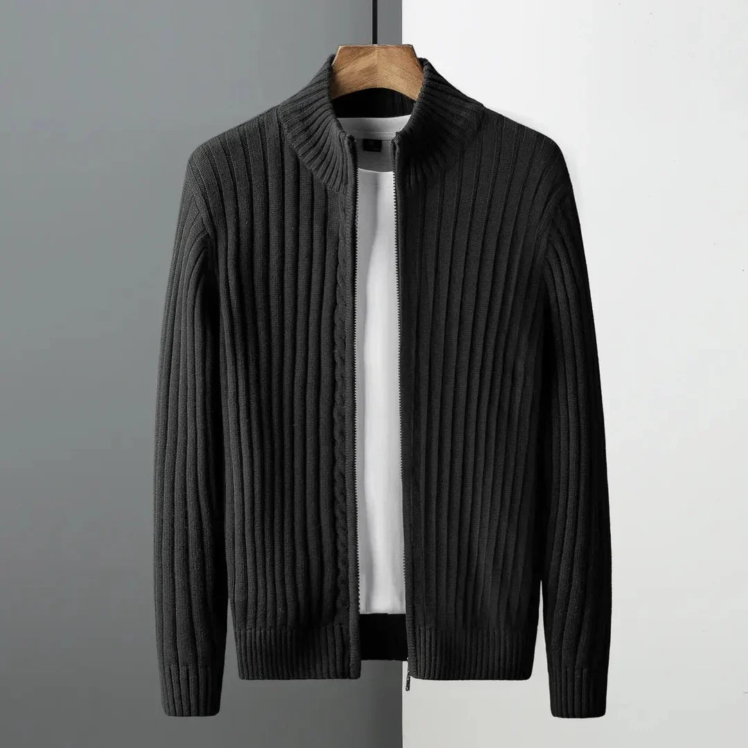Fran | Cárdigan clásico de punto con cremallera para hombre elegante y versátil