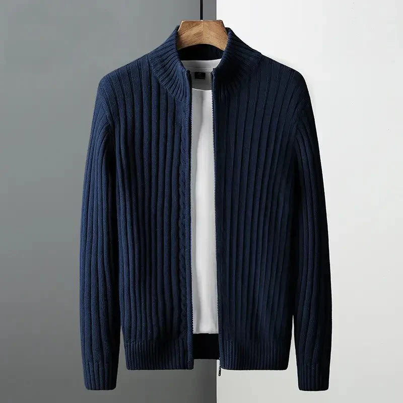 Fran | Cárdigan clásico de punto con cremallera para hombre elegante y versátil