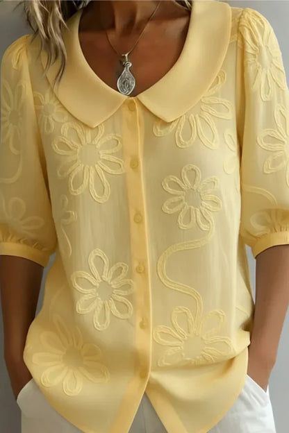 Marisa | Blusa Elegante con Cuello Floral