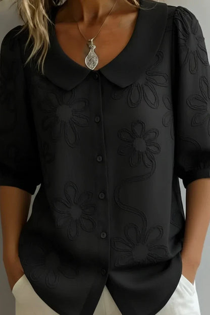 Marisa | Blusa Elegante con Cuello Floral