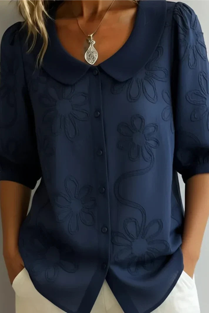Marisa | Blusa Elegante con Cuello Floral