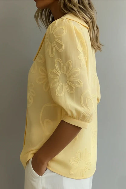 Marisa | Blusa Elegante con Cuello Floral