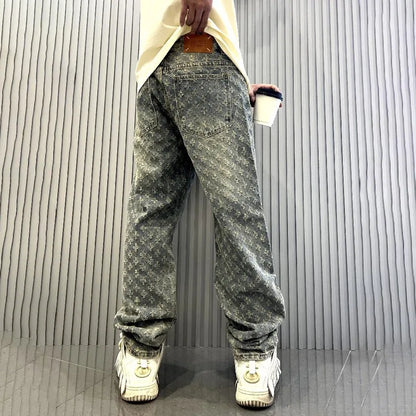 Jeans Y2K Bordados Pierna Ancha - Estilo Hip Hop Retro Hombre