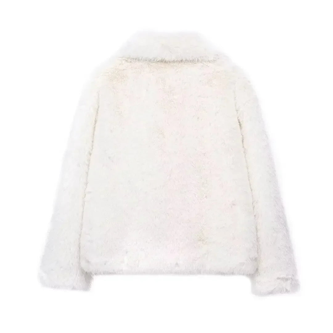Abrigo Faux Fur Plush - Estilo Fluffy Otoño Invierno Mujer