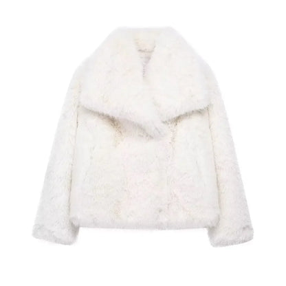 Abrigo Faux Fur Plush - Estilo Fluffy Otoño Invierno Mujer