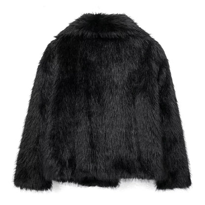 Abrigo Faux Fur Plush - Estilo Fluffy Otoño Invierno Mujer