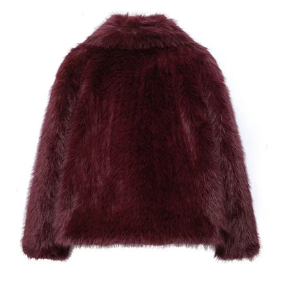 Abrigo Faux Fur Plush - Estilo Fluffy Otoño Invierno Mujer