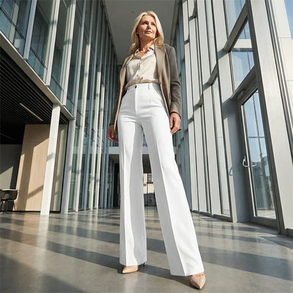 Emma | Pantalones elegantes de tiro alto y corte recto