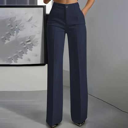 Emma | Pantalones elegantes de tiro alto y corte recto