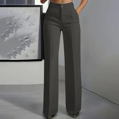 Emma | Pantalones elegantes de tiro alto y corte recto