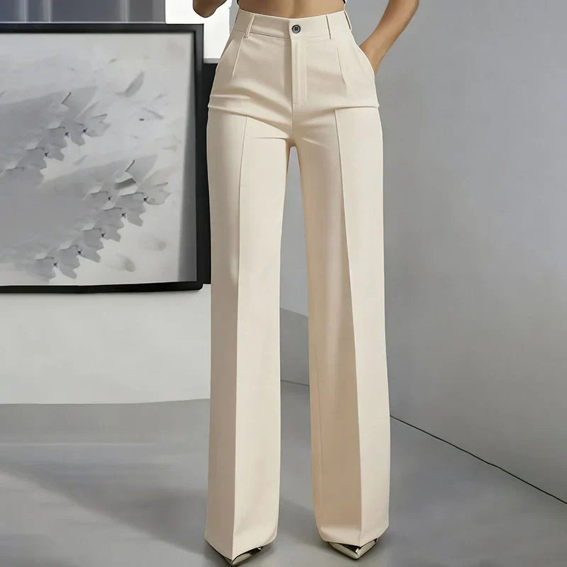 Emma | Pantalones elegantes de tiro alto y corte recto