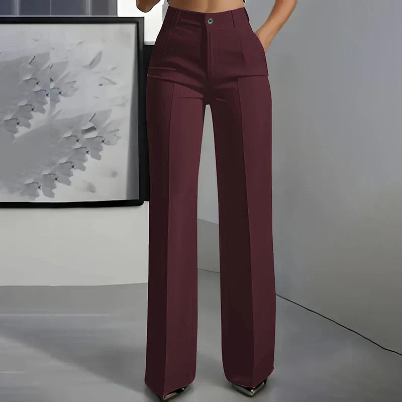 Emma | Pantalones elegantes de tiro alto y corte recto