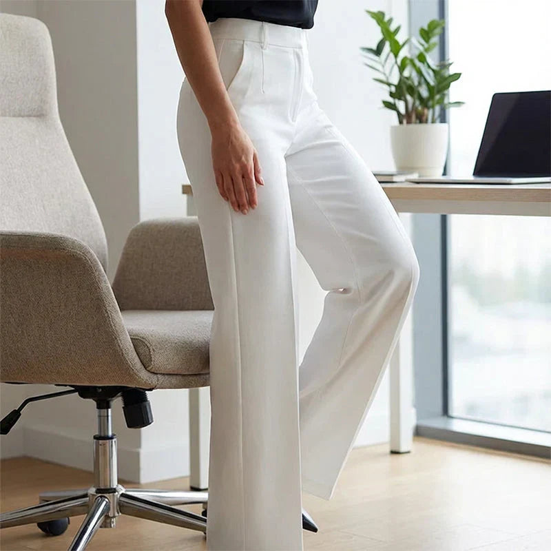 Emma | Pantalones elegantes de tiro alto y corte recto