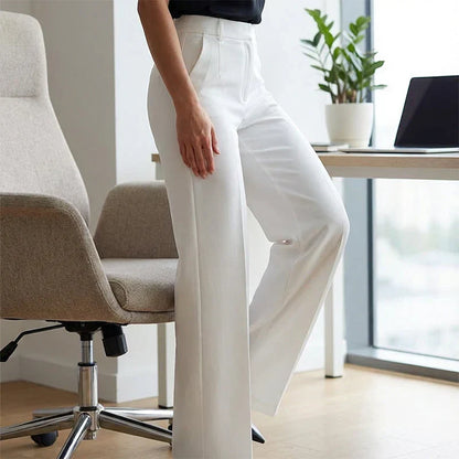 Emma | Pantalones elegantes de tiro alto y corte recto