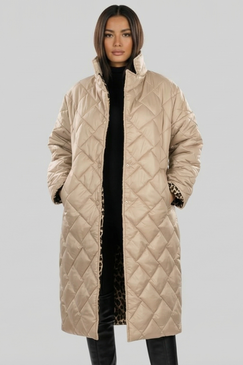 Olivia Sur™ | Elegante Abrigo con Estampado de Leopardo