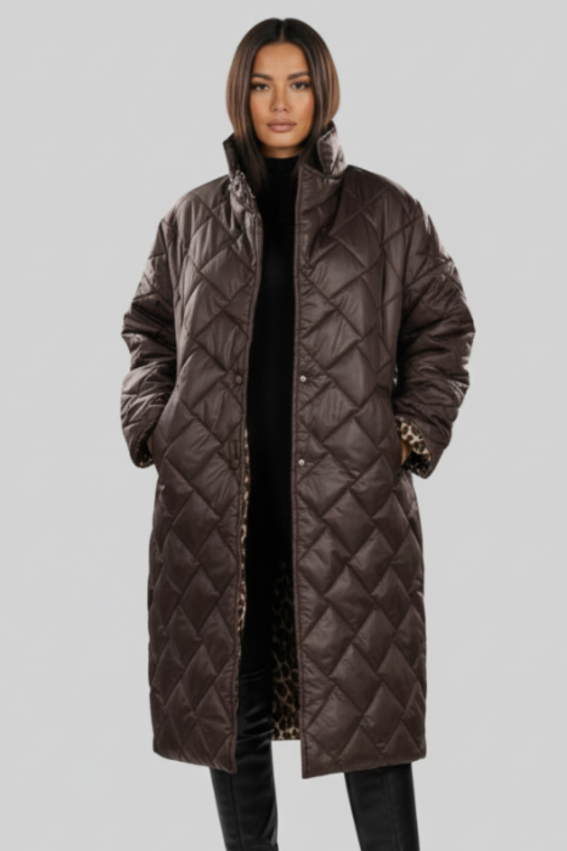 Olivia Sur™ | Elegante Abrigo con Estampado de Leopardo